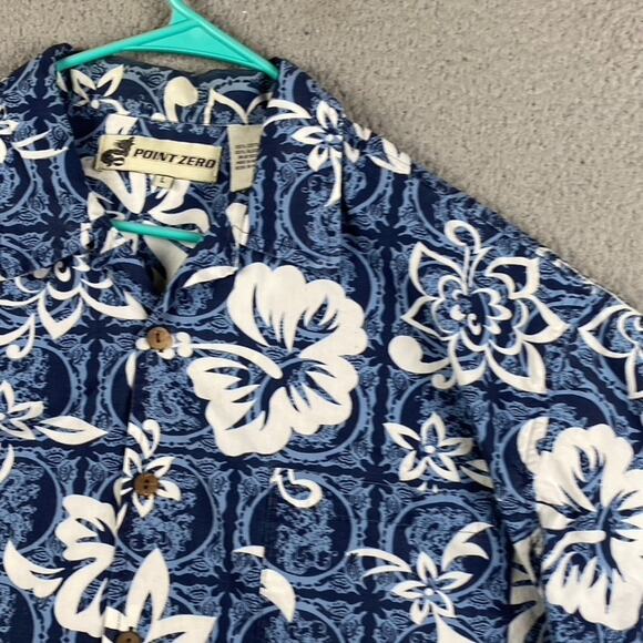 Point Zero Button Shirt Men's Large Y2K Hip Pop Causal Short Sleeve Summer - Picture 4 of 10